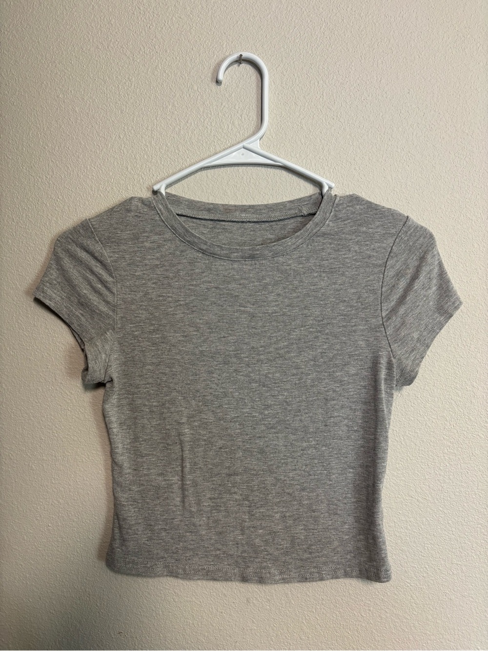 SHEIN Grey Short Sleeve Crop Tee